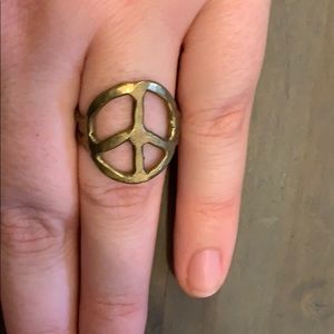 Bronze adjustable peace ring ☮️